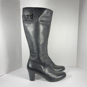 Clarks Artisan Active Air Black High Leather Waterproof Women's Heels Boots